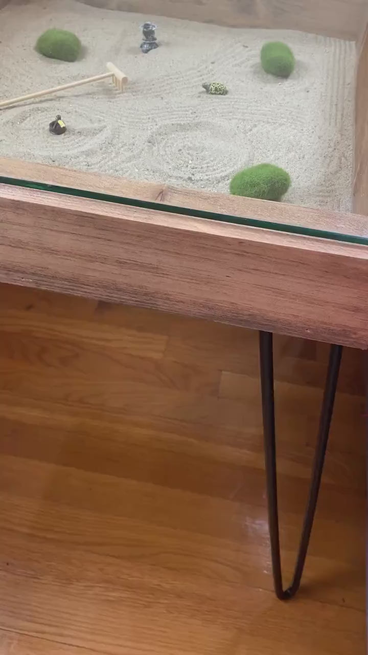 Rustic Display Table with removable glass top - 100% Made in the USA