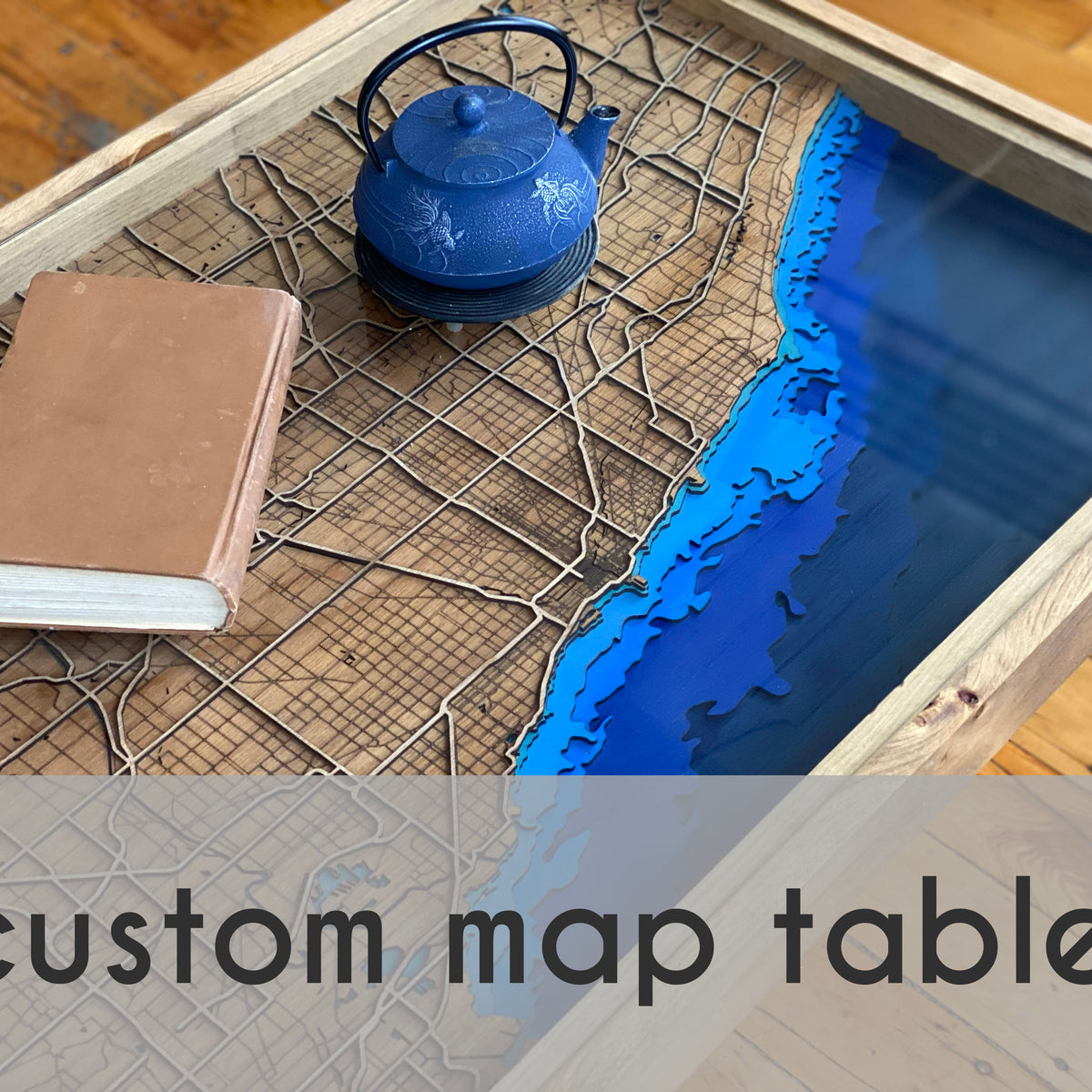 Handcrafted City Map Coffee Table - customize your own city – Charles ...