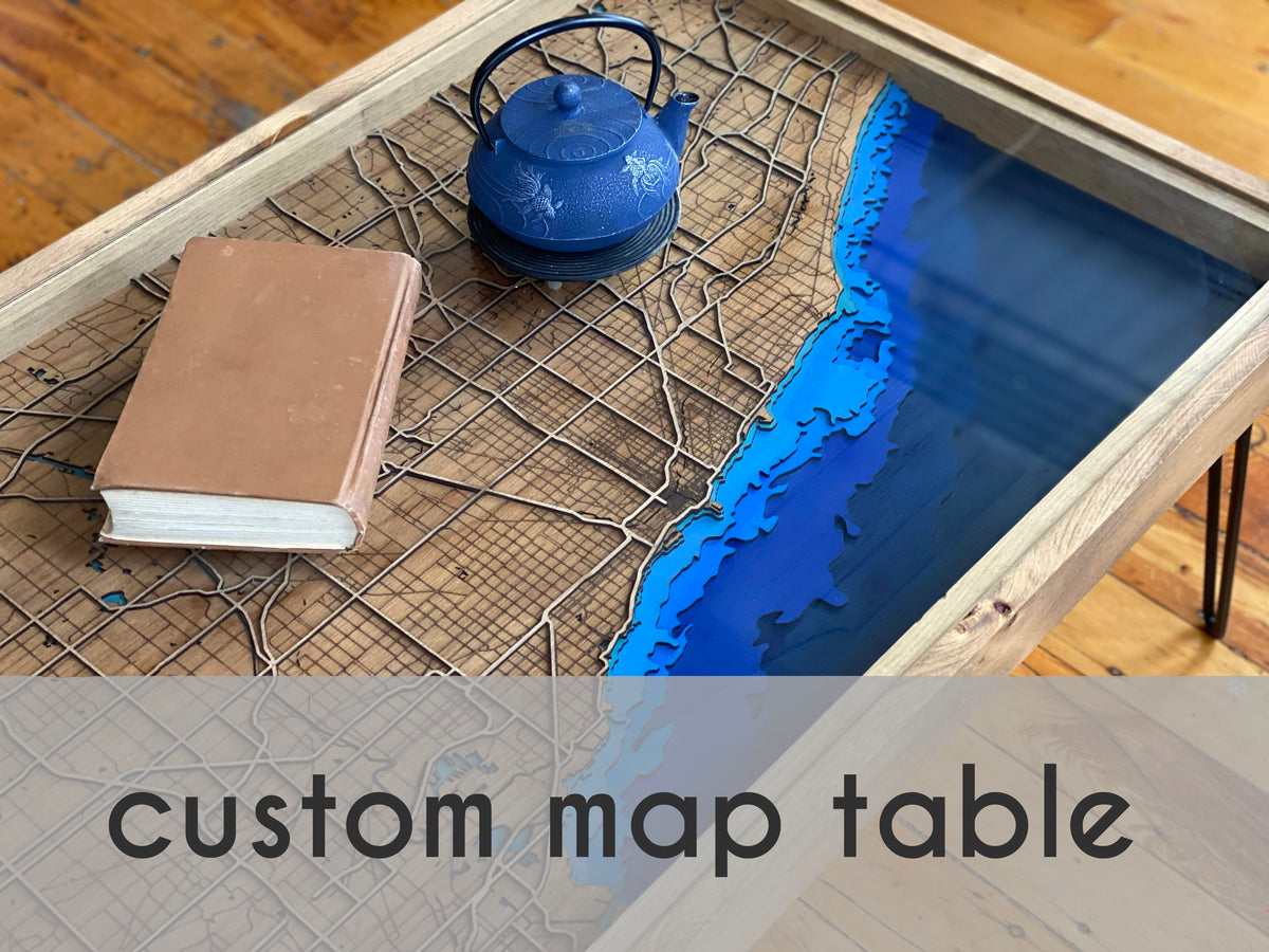 Handcrafted City Map Coffee Table - customize your own city – Charles ...