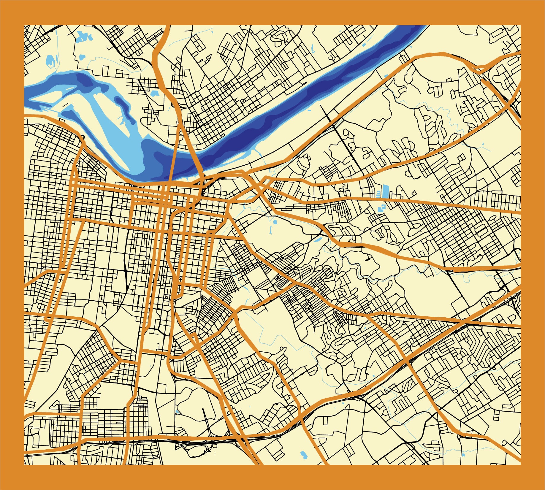 Louisville Map Coffee Table - 24x24