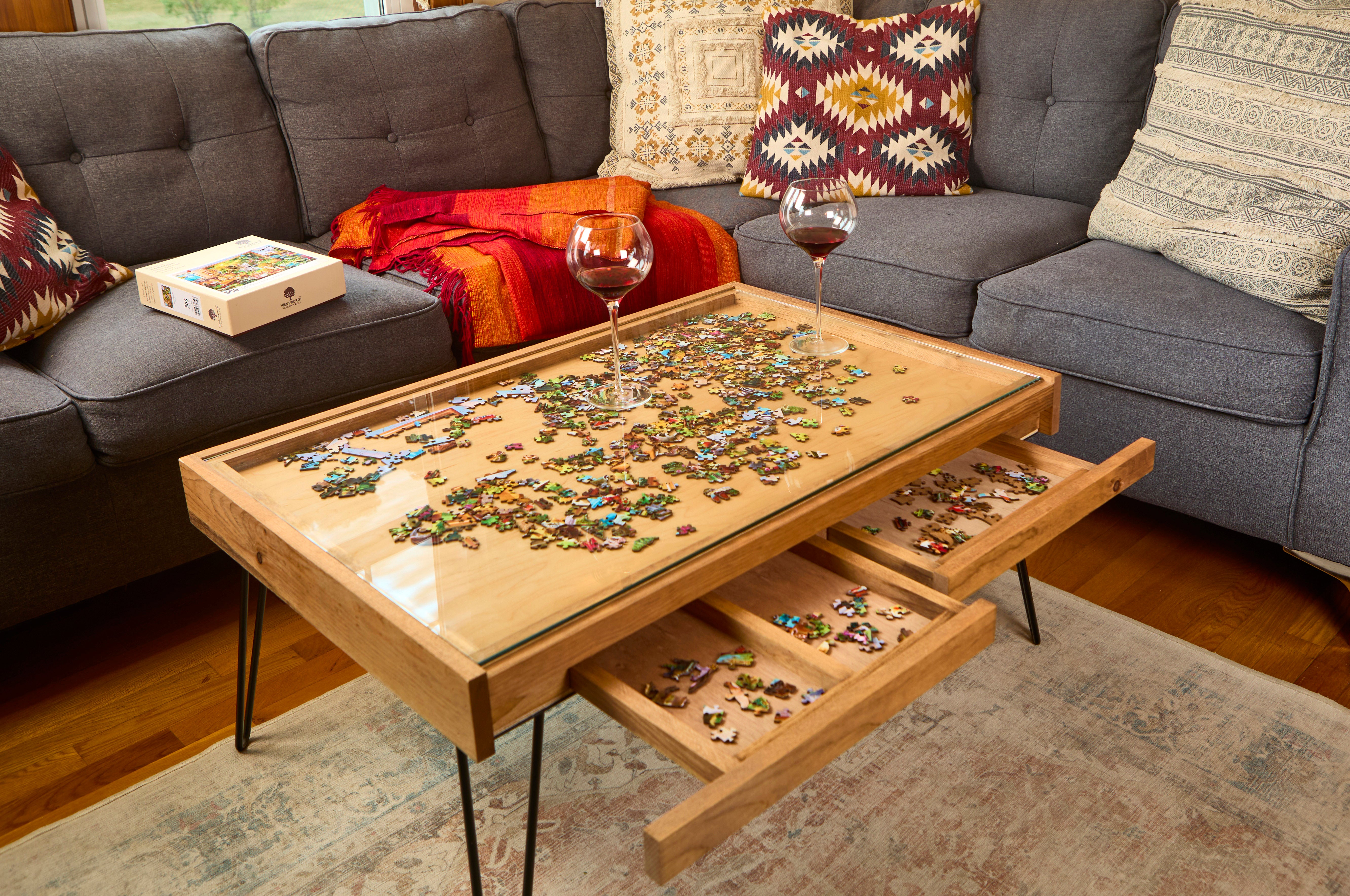 Charles River Woodworks Rustic Home Decor, Board Game & Coffee Tables