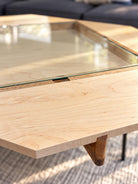 Folding Mahjong Game Table with removable glass top. Perfect for poker, blackjack, dominoes and more.