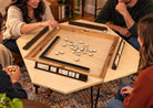 Folding Mahjong Game Table with removable glass top. Perfect for poker, blackjack, dominoes and more.