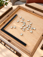 Folding Mahjong Game Table with removable glass top. Perfect for poker, blackjack, dominoes and more.